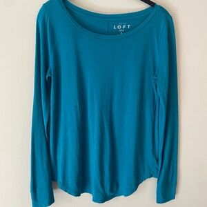 LOFT Teal Long Sleeve Blouse